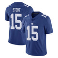 NY.Giants #15 Jordan Stout Player Royal Limited Vapor Untouchable Home Game Cooneas Stitched Jerseys