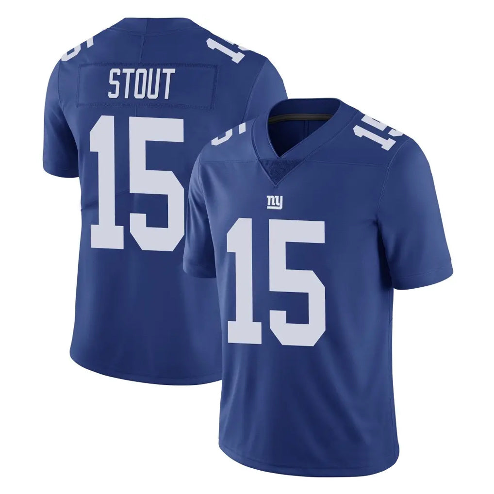 NY.Giants #15 Jordan Stout Player Royal Limited Vapor Untouchable Home Game Cooneas Stitched Jerseys