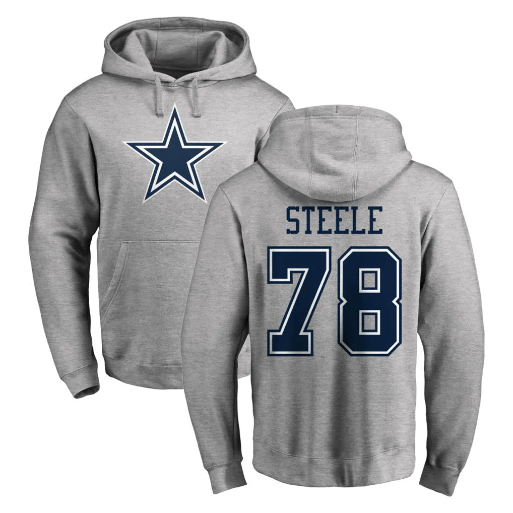 D.Cowboys #78 Terence Steele Player Gray LOGO Pullover Hoodie Limited Cooneas Stitched Jerseys