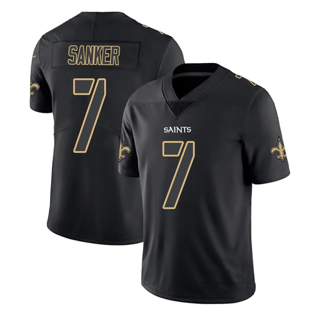 NO.Saints #7 Jonas Sanker Player Black Impact Limited Home Game Cooneas Stitched Jerseys