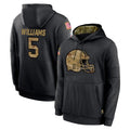 C.Browns #5 Quincy Williams Player Black Salute to Service Pullover Hoodies Limited Cooneas Stitched Jerseys