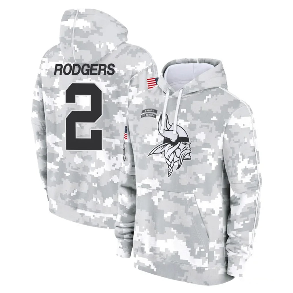 MN.Vikings #2 Isaiah Rodgers Player Arctic Camo Salute to Service Pullover Hoodies Limited Game Cooneas Stitched Jerseys