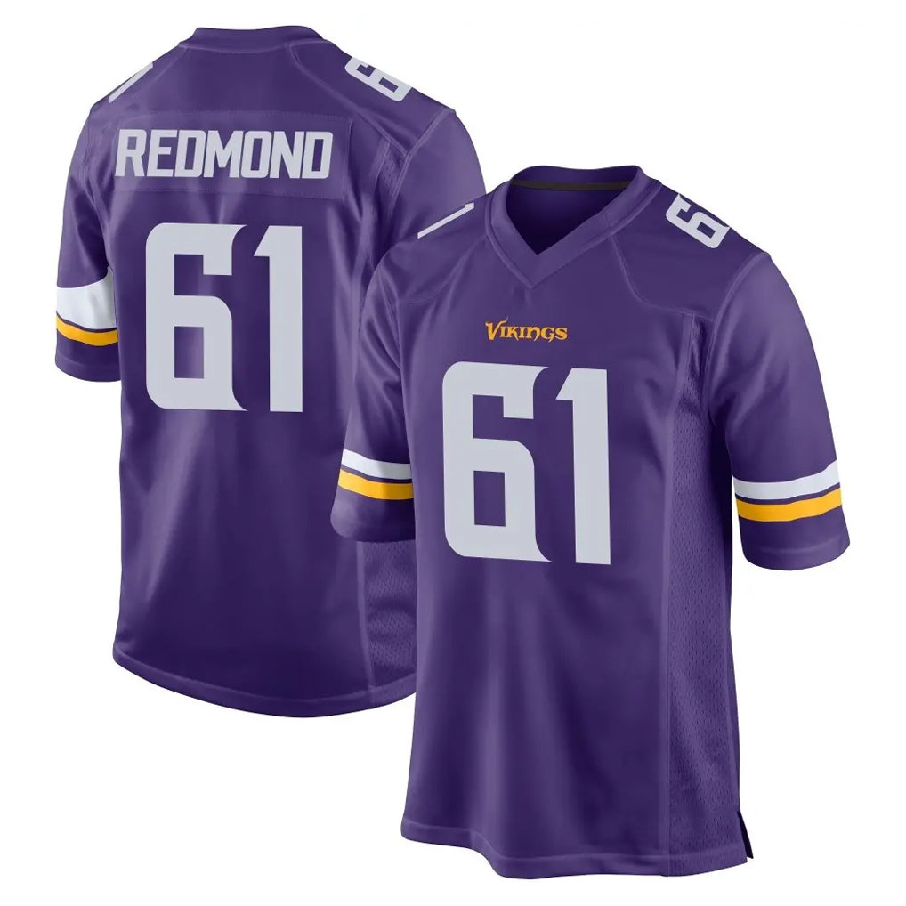 MN.Vikings #61 Jalen Redmond Player Purple Home Game Cooneas Stitched Jerseys