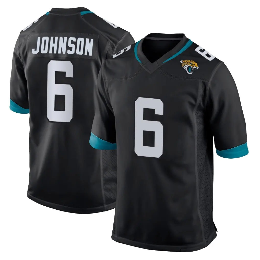 J.Jaguars #6 Antonio Johnson Player Black Home Game Cooneas Stitched Jerseys