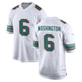 M.Dolphins #6 Malik Washington Player White Limited Home Game Cooneas Stitched Jerseys