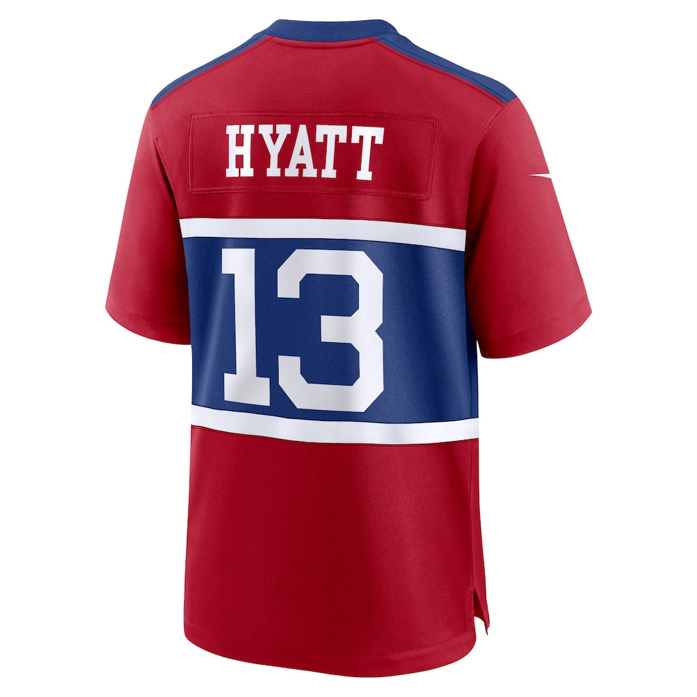 Cooneas NY.Giants #13 Jalin Hyatt Century Red Alternate Player Game Jersey