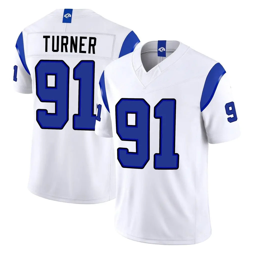 LA.Rams #91 Kobie Turner Player White Limited Fearsome Vapor F.U.S.E. Home Game Cooneas Stitched Jerseys