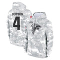 A.Falcons #4 Jahan Dotson Player Camo Arctic Salute to Service Hoodies Limited Cooneas Stitched Jerseys