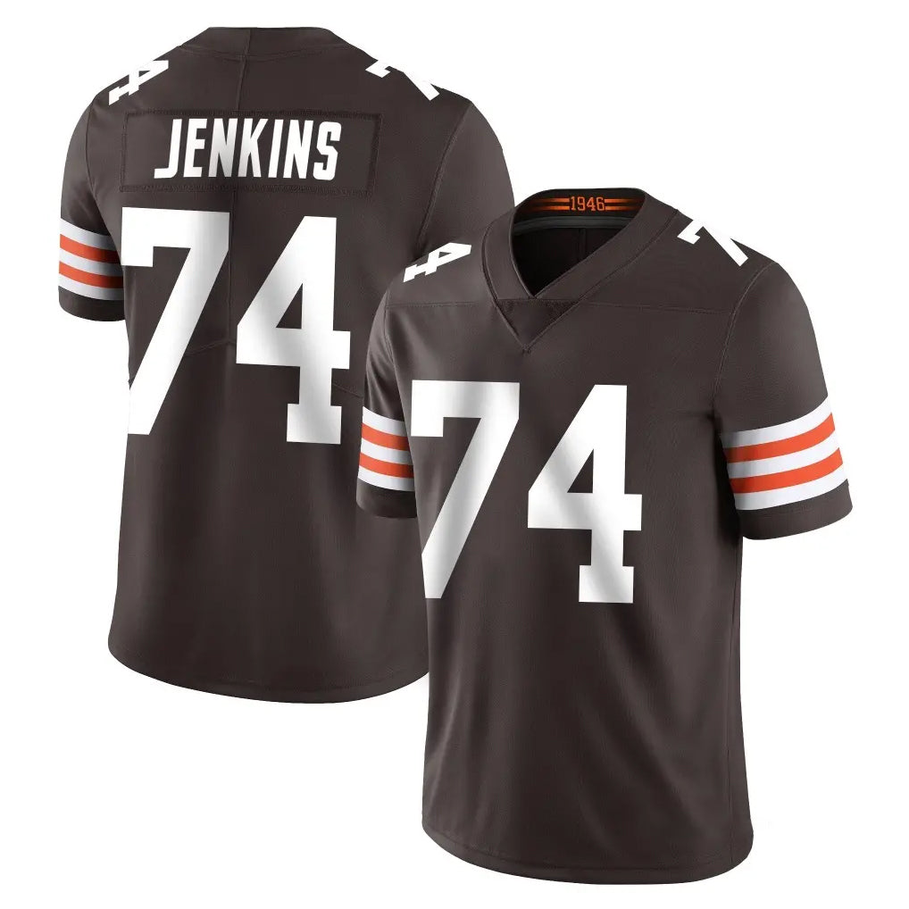C.Browns #74 Elgton Jenkins Player Brown Color Vapor Untouchable Limited Home Game Cooneas Stitched Jerseys