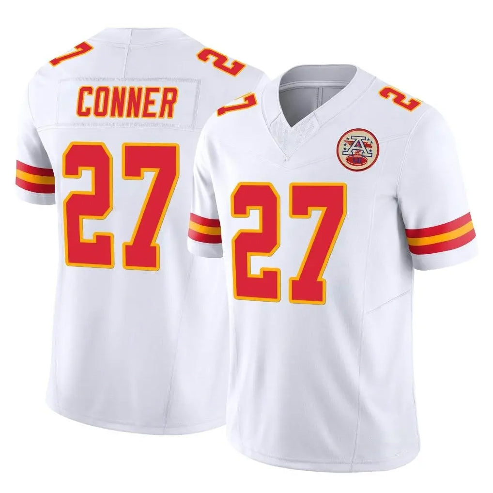 KC.Chiefs #27 Chamarri Conner Player White Limited Vapor F.U.S.E. Home Game Stitched Jerseys