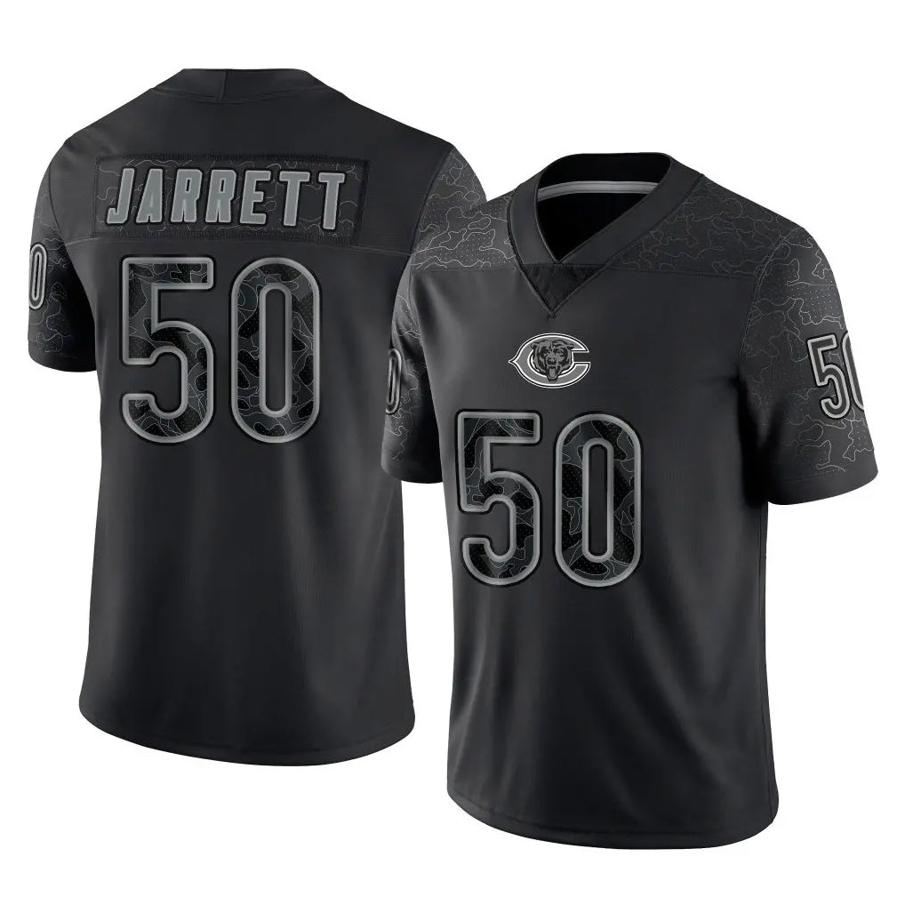 C.Bears #50 Grady Jarrett Player Black REFLECTIVE Limited Game Cooneas Stitched Jerseys