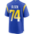 Cooneas LA.Rams #74 Merlin Olsen Royal Game Retired Player Jersey