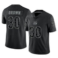 C.Bengals #30 Chase Brown Player Black Reflective Limited Game Cooneas Stitched Jerseys