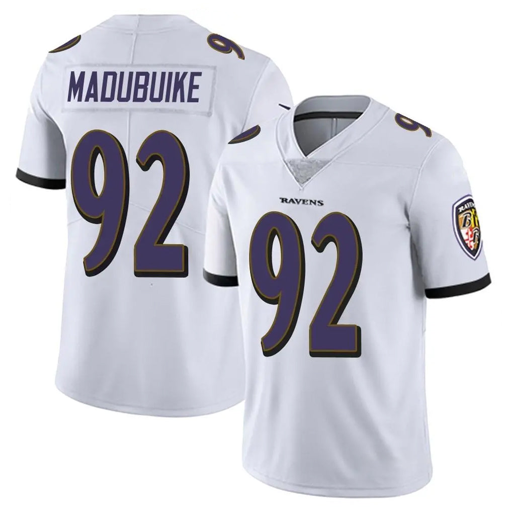 B.Ravens #92 Nnamdi Madubuike Player White Vapor F.U.S.E. Limited Cooneas Stitched Jerseys