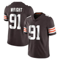 C.Browns #91 Alex Wright Player Brown Color Vapor Untouchable Limited Home Game Cooneas Stitched Jerseys