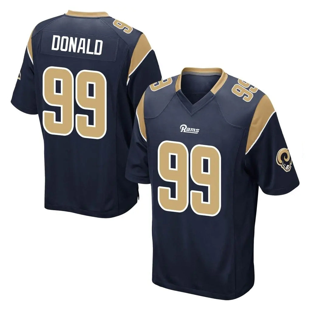 LA.Rams #99 Aaron Donald Player Navy Home Game Cooneas Stitched Jerseys