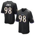B.Ravens #98 Travis Jones Player Black Home Game Cooneas Stitched Jerseys