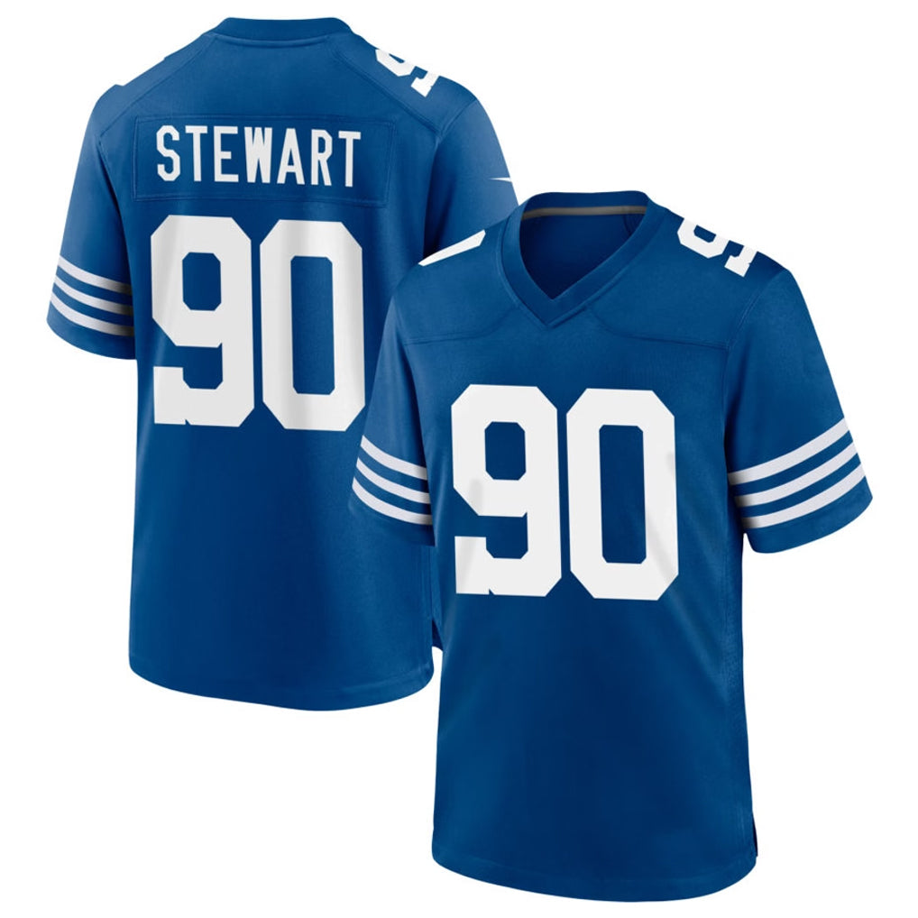 IN.Colts #90 Grover Stewart Player Royal Limited Home Game Cooneas Stitched Jerseys