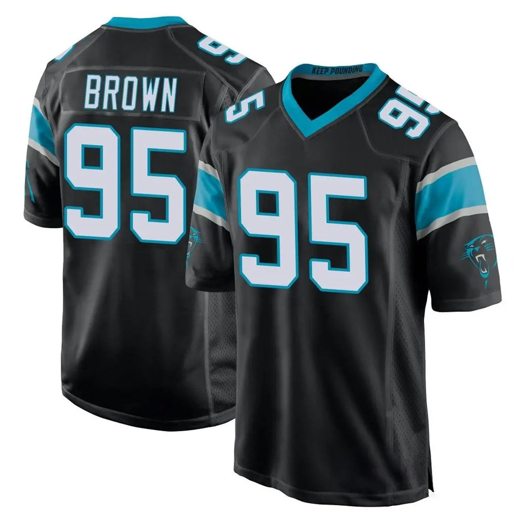 C.Panthers #95 Derrick Brown Player Black Game Cooneas Stitched Jerseys