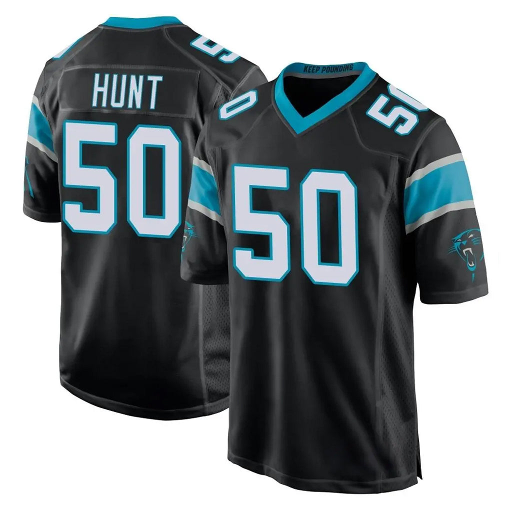 C.Panthers #50 Robert Hunt Player Black Game Cooneas Stitched Jerseys