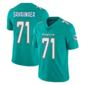 M.Dolphins #71 Jonah Savaiinaea Player Aqua Limited Vapor Untouchable Home Game Cooneas Stitched Jerseys