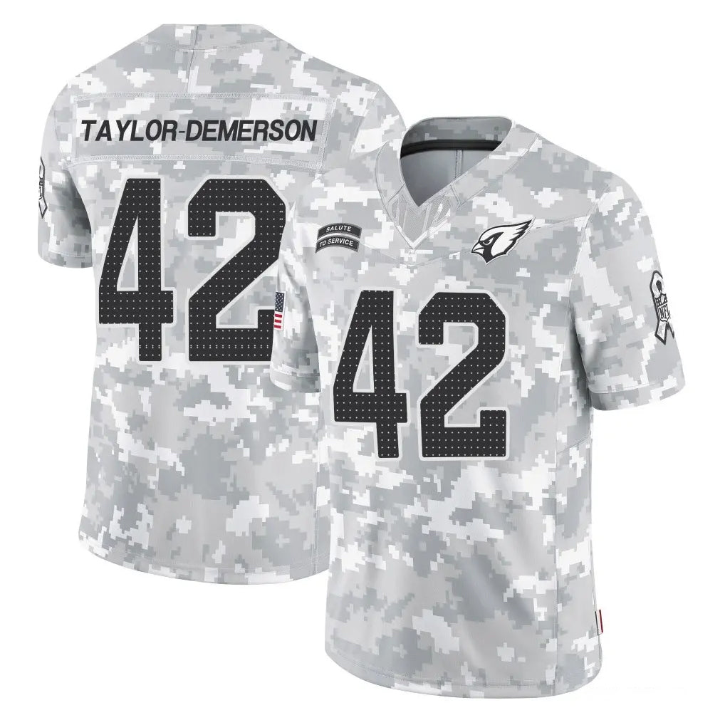 A.Cardinals #42 Dadrion Taylor-Demerson Player Arctic Camo Limited Salute To Service Home Game Cooneas Stitched Jerseys