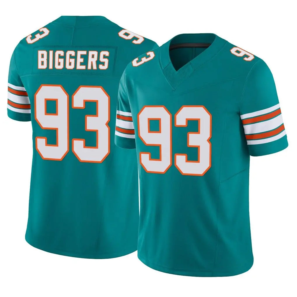 M.Dolphins #93 Zeek Biggers Player Aqua Limited Alternate Vapor F.U.S.E. Home Game Cooneas Stitched Jerseys