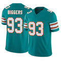 M.Dolphins #93 Zeek Biggers Player Aqua Limited Alternate Vapor F.U.S.E. Home Game Cooneas Stitched Jerseys