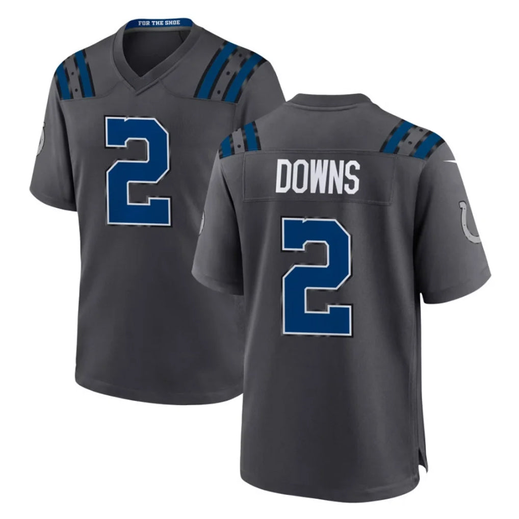 IN.Colts #2 Josh Downs Player Anthracite 2026 Rivalries Collection Home Game Cooneas Stitched Jerseys