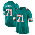 M.Dolphins #71 Jonah Savaiinaea Player Aqua Alternate Home Game Cooneas Stitched Jerseys