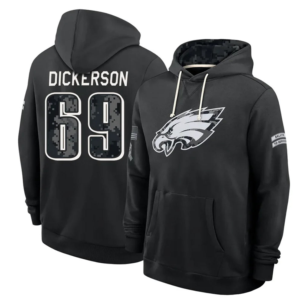 P.Eagles #69 Landon Dickerson Player 2026 Black Logo Pullover Hoodies Limited Game Cooneas Stitched Jerseys
