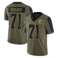 C.Browns #71 Tytus Howard Player Olive Salute to Service Limited Home Game Cooneas Stitched Jerseys