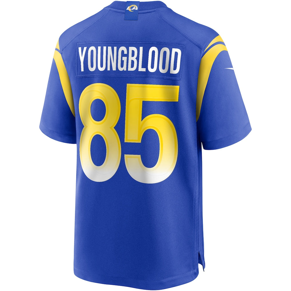 Cooneas LA.Rams #85 Jack Youngblood Royal Game Retired Player Jersey