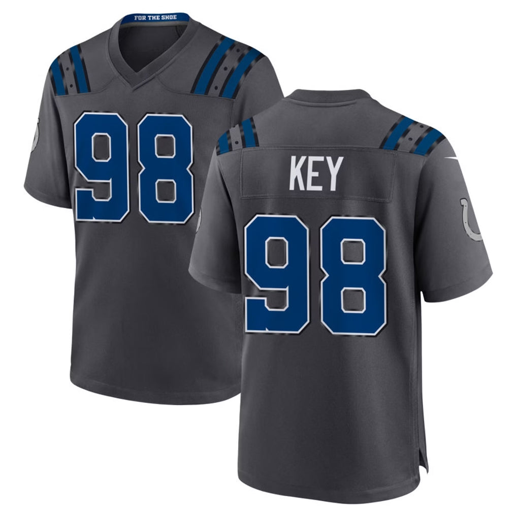 IN.Colts #98 Arden Key Player Anthracite 2026 Rivalries Collection Home Game Cooneas Stitched Jerseys