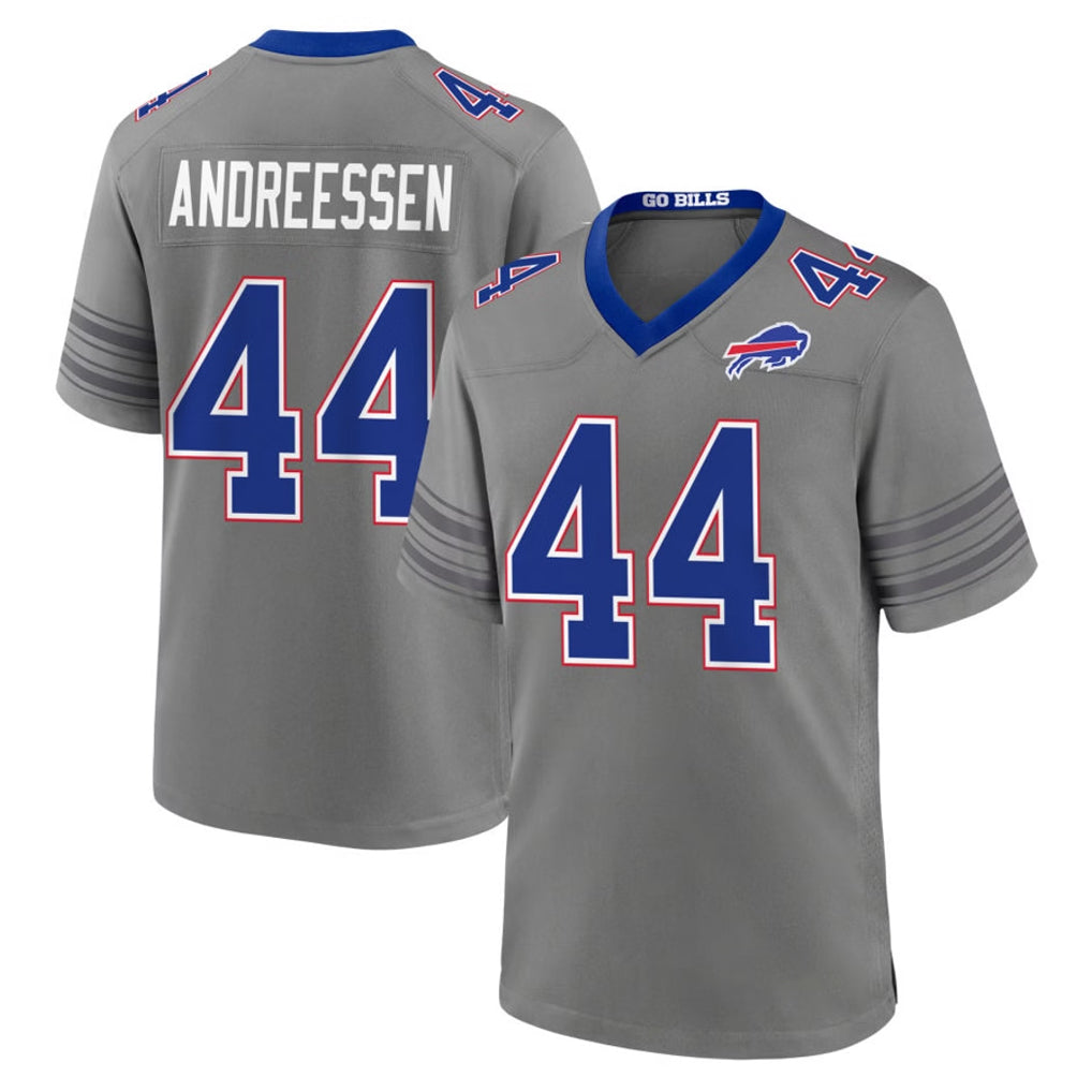 B.Bills #44 Joe Andreessen Player Gray Nickel City Home Game Cooneas Stitched Jerseys