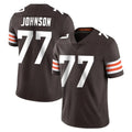 C.Browns #77 Zion Johnson Player Brown Color Vapor Untouchable Limited Home Game Cooneas Stitched Jerseys