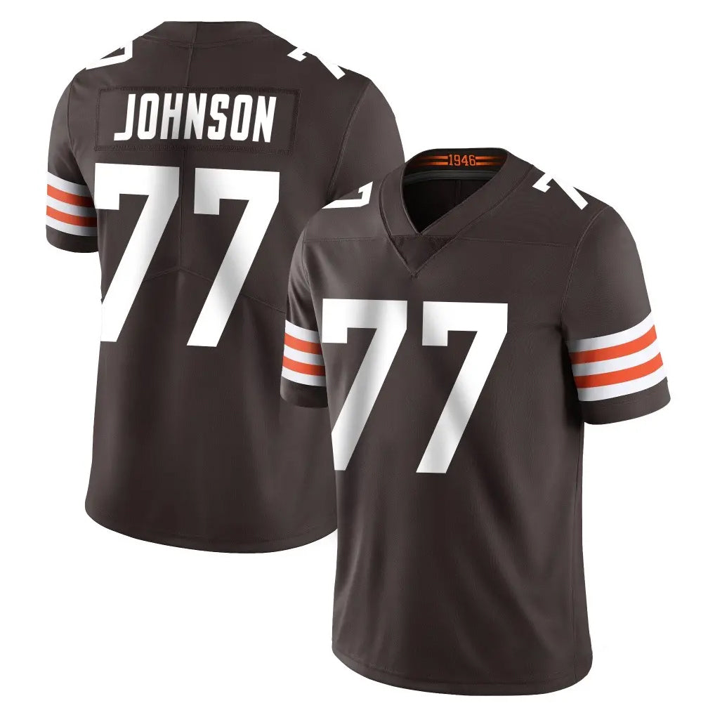 C.Browns #77 Zion Johnson Player Brown Color Vapor Untouchable Limited Home Game Cooneas Stitched Jerseys