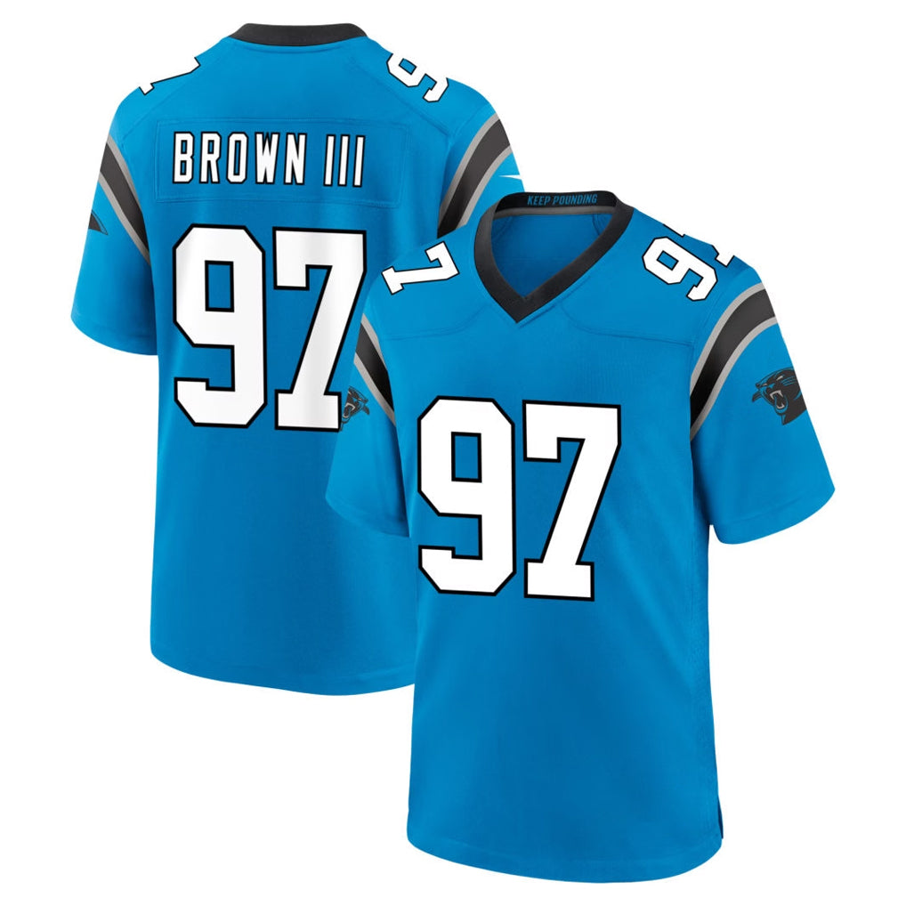 C.Panthers #97 Bobby Brown III Player Blue Home Game Cooneas Stitched Jerseys