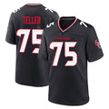 H.Texans #75 Wyatt Teller Player Navy Team Home Game Cooneas Stitched Jerseys