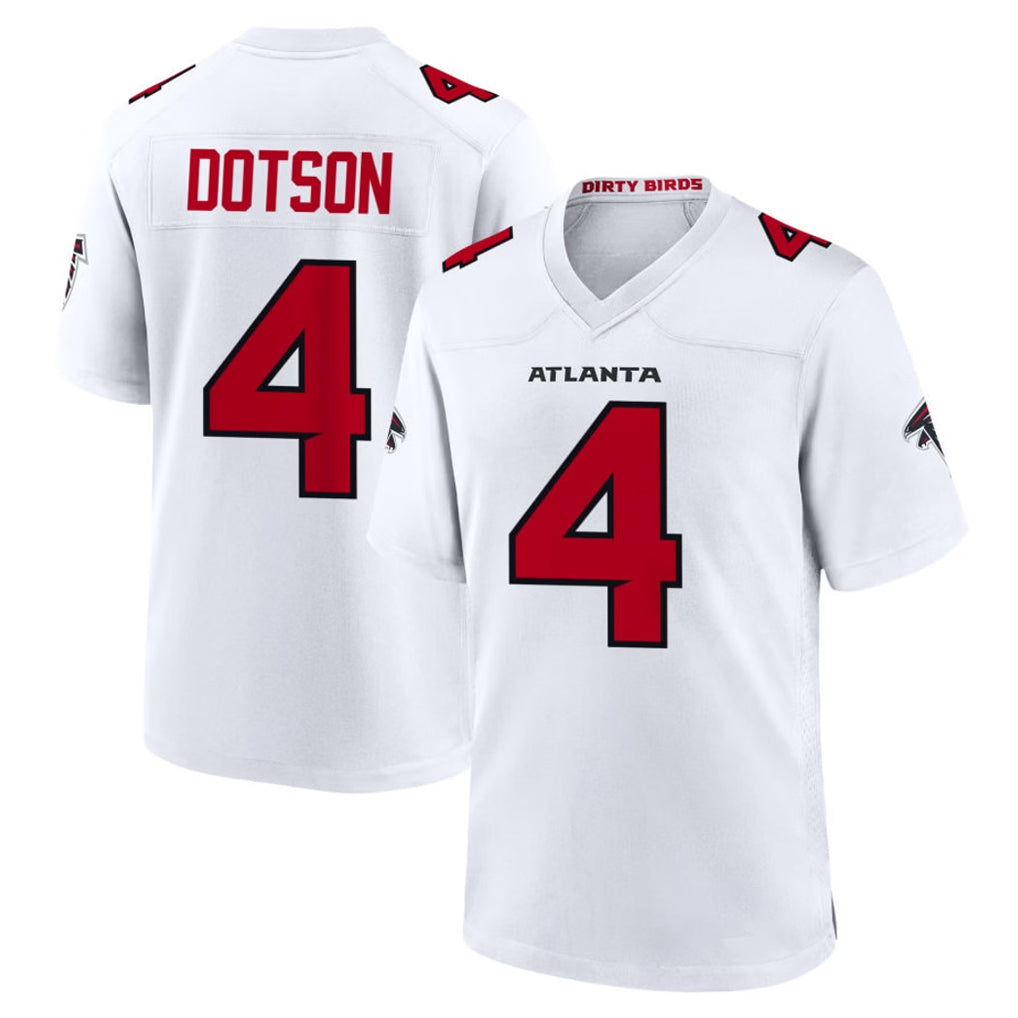 A.Falcons #4 Jahan Dotson Player White Team Color Home Game Cooneas Stitched Jerseys