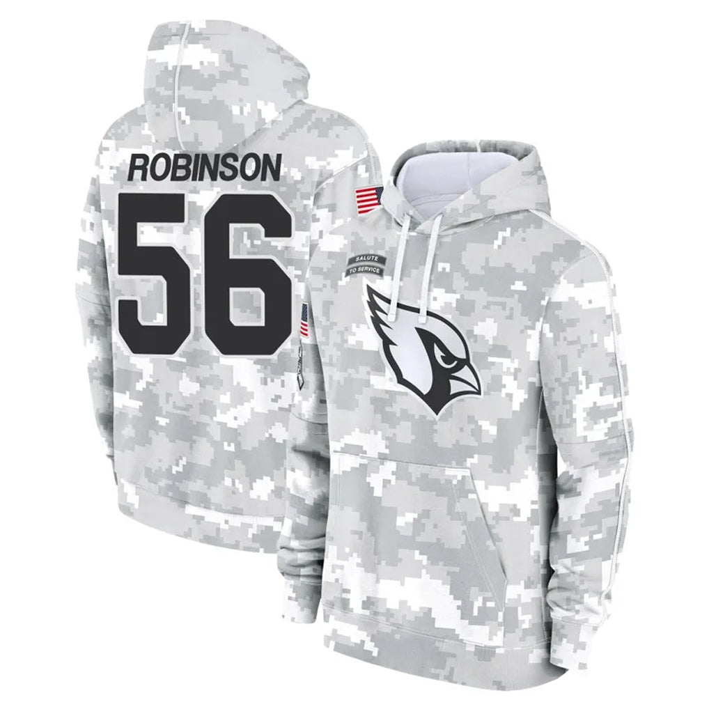 A.Cardinals #56 Darius Robinson Player Arctic Camo Limited Salute to Service Pullover Hoodies Game Cooneas Stitched Jerseys