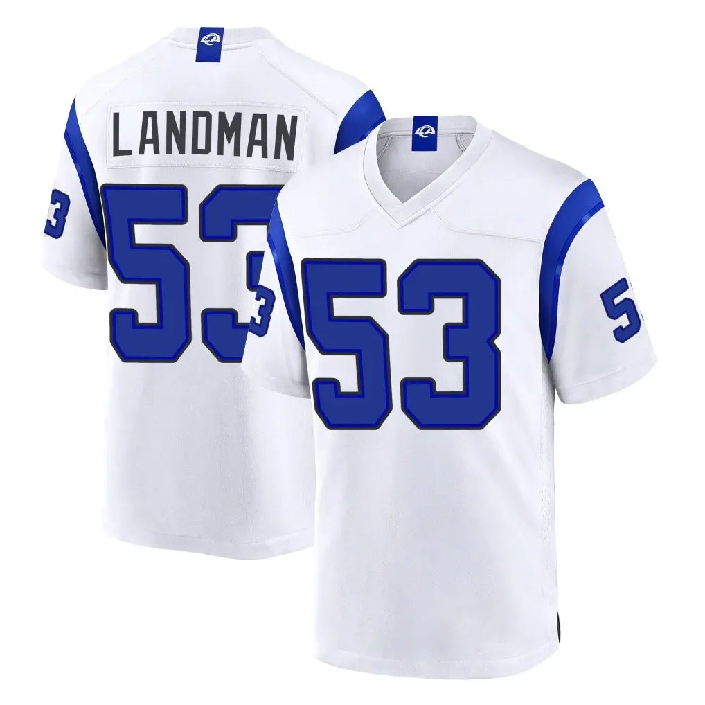 LA.Rams #53 Nate Landman Player White Fearsome Home Game Cooneas Stitched Jerseys