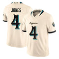 J.Jaguars #4 Jarrian Jones Player Natural Limited 2026 Rivalries Collection Game Cooneas Stitched Jerseys