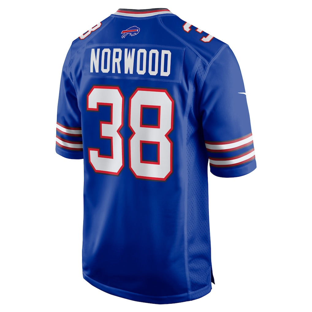 Cooneas B.Bills #38 Tre Norwood Royal Game Player Jersey
