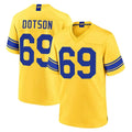 LA.Rams #69 Kevin Dotson Player Gold Classic Sol Home Game Cooneas Stitched Jerseys