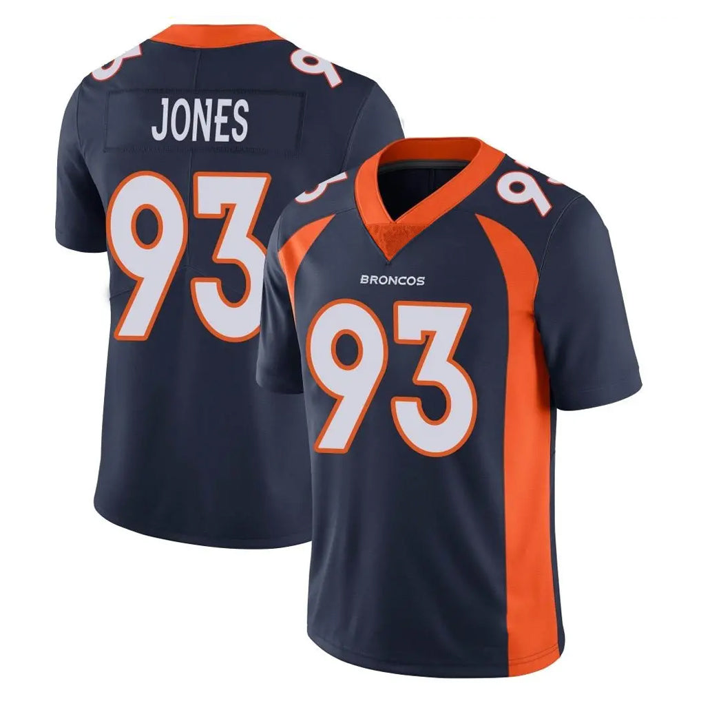 D.Broncos #93 D.J. Jones Player Navy Vapor Untouchable Limited Game Cooneas Stitched Jerseys
