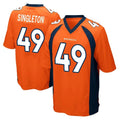 D.Broncos #49 Alex Singleton Player Orange Color Home Game Cooneas Stitched Jerseys