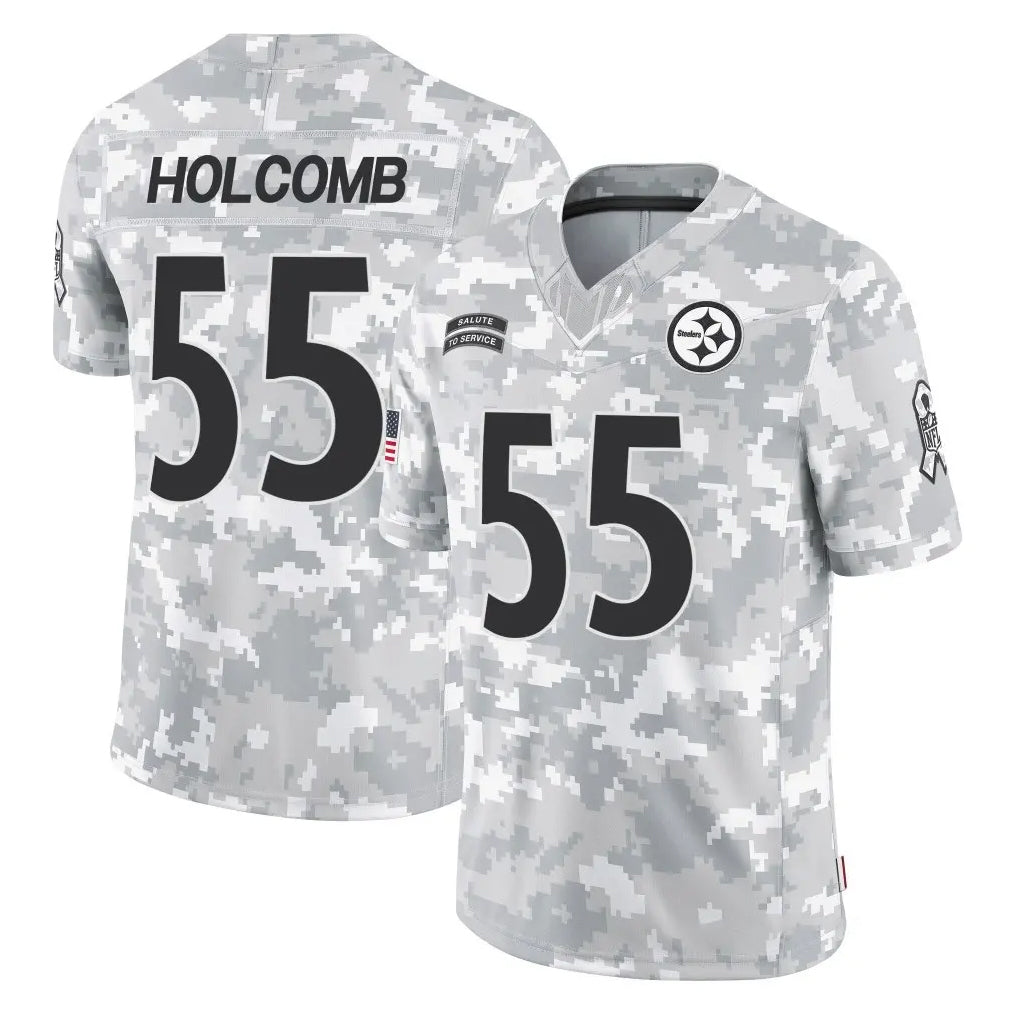 P.Steelers #55 Cole Holcomb Player Arctic Camo Limited Salute To Service Home Game Cooneas Stitched Jerseys