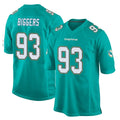 M.Dolphins #93 Zeek Biggers Player Aqua Team Color Home Game Cooneas Stitched Jerseys