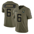 J.Jaguars #6 Antonio Johnson Player Olive 2025 Salute To Service Limited Game Cooneas Stitched Jerseys